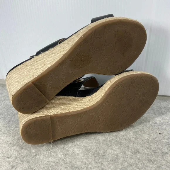 Vionic Black Wedge Sandals - Picture 6 of 8